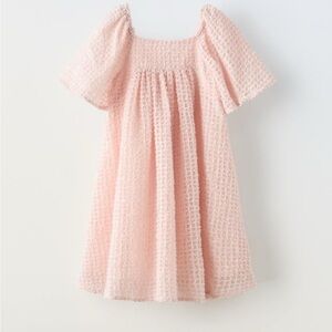 Zara Light Pink Textured Formal Kids Occassion Dress size 8.